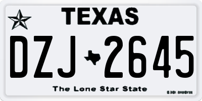 TX license plate DZJ2645