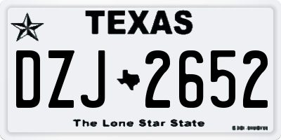 TX license plate DZJ2652