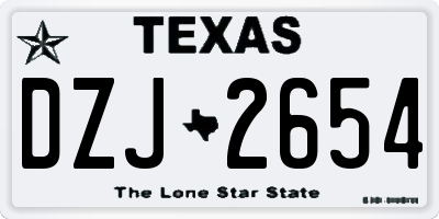 TX license plate DZJ2654