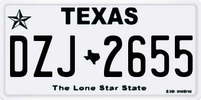 TX license plate DZJ2655