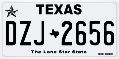 TX license plate DZJ2656