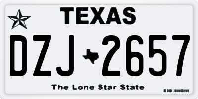 TX license plate DZJ2657