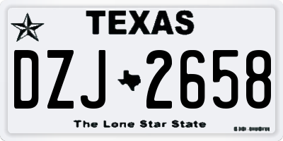 TX license plate DZJ2658