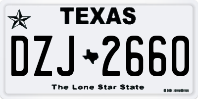 TX license plate DZJ2660