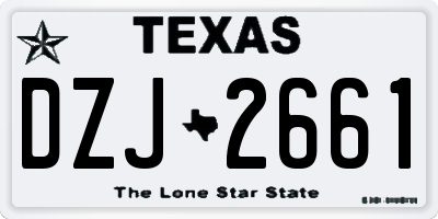 TX license plate DZJ2661