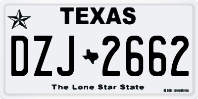 TX license plate DZJ2662