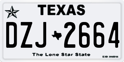 TX license plate DZJ2664
