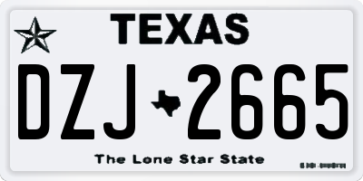 TX license plate DZJ2665