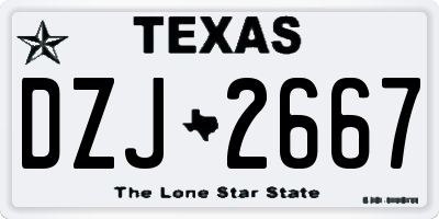 TX license plate DZJ2667