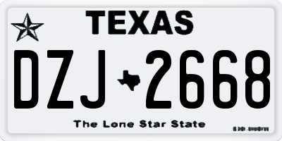 TX license plate DZJ2668