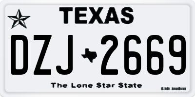 TX license plate DZJ2669