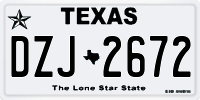 TX license plate DZJ2672