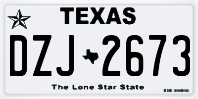 TX license plate DZJ2673