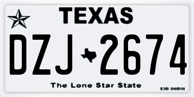 TX license plate DZJ2674