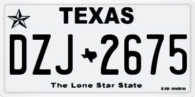 TX license plate DZJ2675