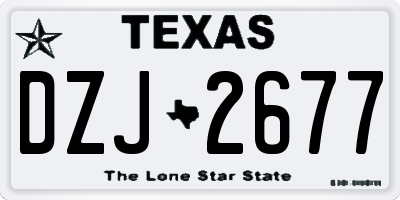 TX license plate DZJ2677