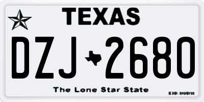 TX license plate DZJ2680