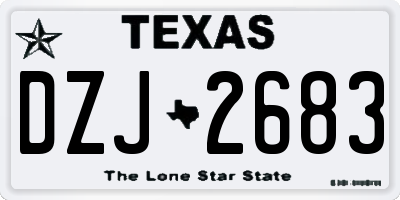TX license plate DZJ2683