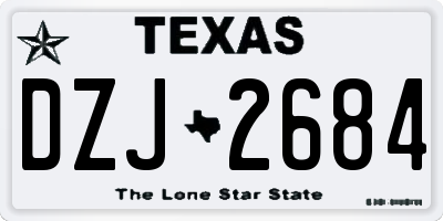 TX license plate DZJ2684