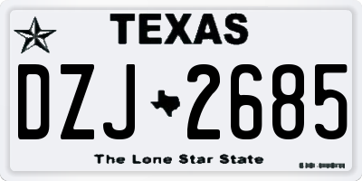 TX license plate DZJ2685