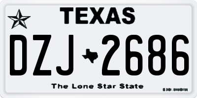 TX license plate DZJ2686