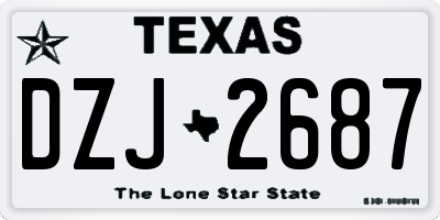TX license plate DZJ2687