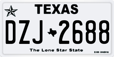 TX license plate DZJ2688