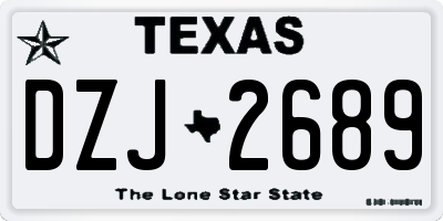 TX license plate DZJ2689