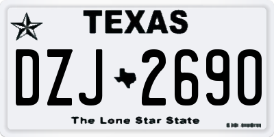 TX license plate DZJ2690