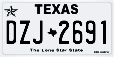 TX license plate DZJ2691
