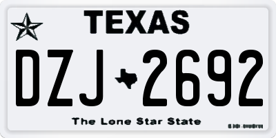 TX license plate DZJ2692