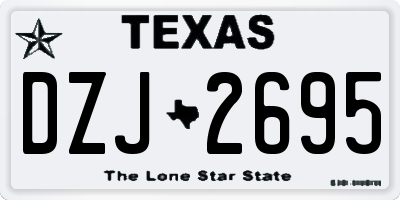 TX license plate DZJ2695