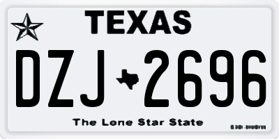 TX license plate DZJ2696