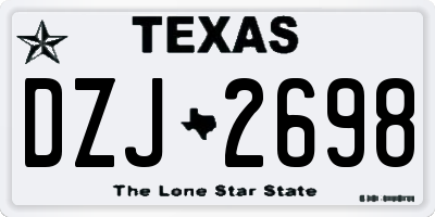 TX license plate DZJ2698