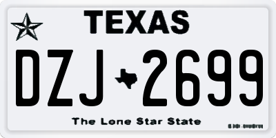 TX license plate DZJ2699