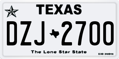 TX license plate DZJ2700