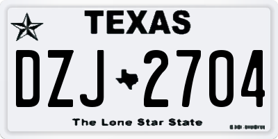 TX license plate DZJ2704