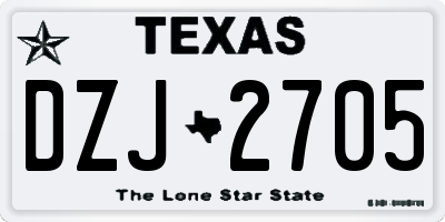TX license plate DZJ2705