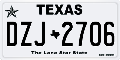 TX license plate DZJ2706