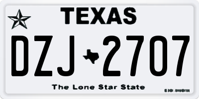 TX license plate DZJ2707