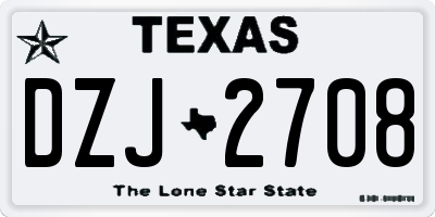 TX license plate DZJ2708