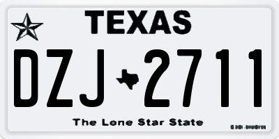 TX license plate DZJ2711