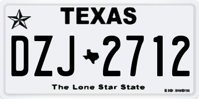 TX license plate DZJ2712