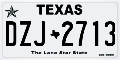 TX license plate DZJ2713
