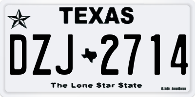 TX license plate DZJ2714
