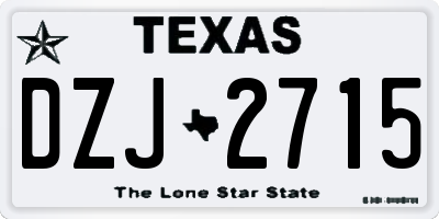 TX license plate DZJ2715