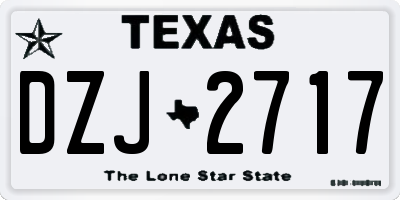 TX license plate DZJ2717