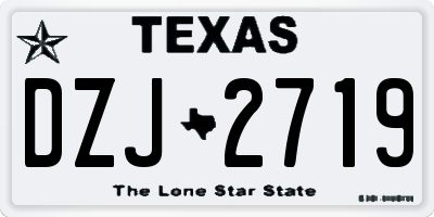 TX license plate DZJ2719