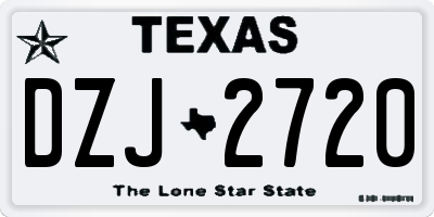 TX license plate DZJ2720
