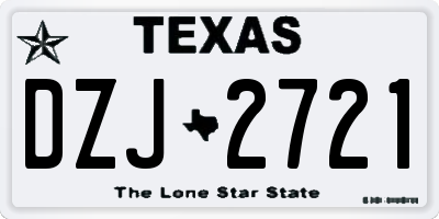 TX license plate DZJ2721